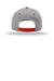 Richardson Hats 212 Mens Pro Twill Snapback Hat Grey/Grey/Red Flat Back