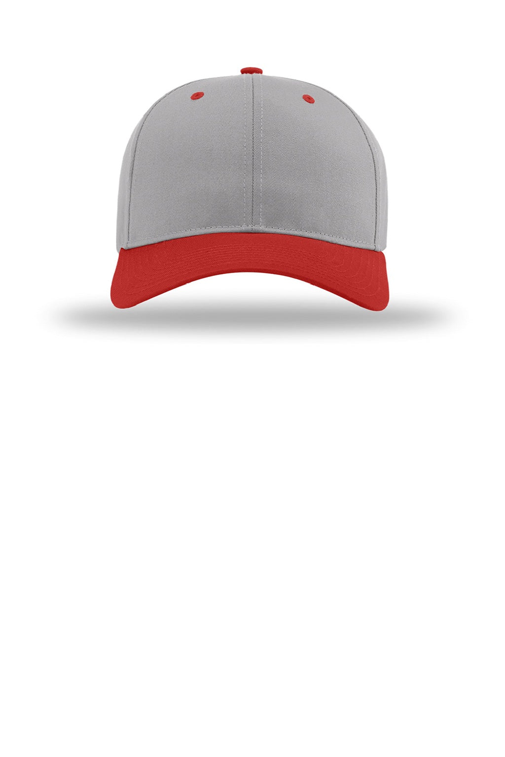Richardson Hats 212 Mens Pro Twill Snapback Hat Grey/Grey/Red Flat Front