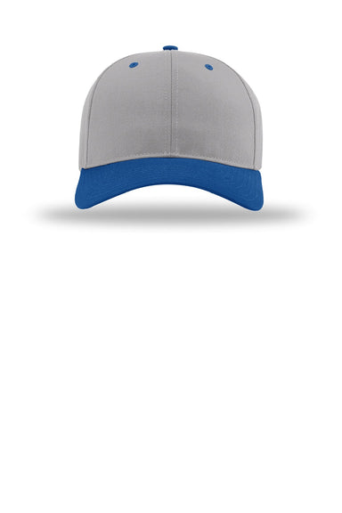 Richardson Hats 212 Mens Pro Twill Snapback Hat Grey/Grey/Royal Blue Flat Front