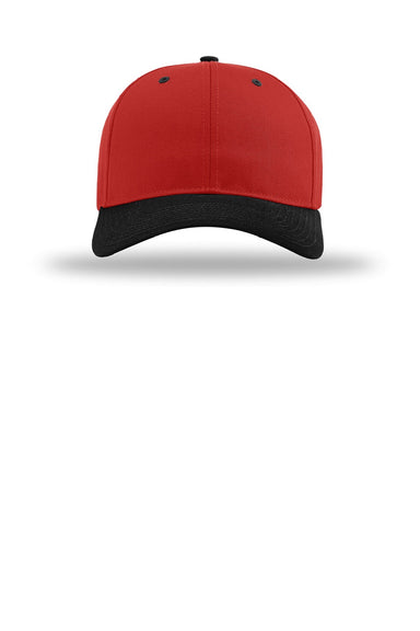Richardson Hats 212 Mens Pro Twill Snapback Hat Red/Red/Black Flat Front