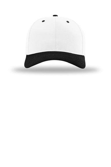 Richardson Hats 212 Mens Pro Twill Snapback Hat White/White/Black Flat Front