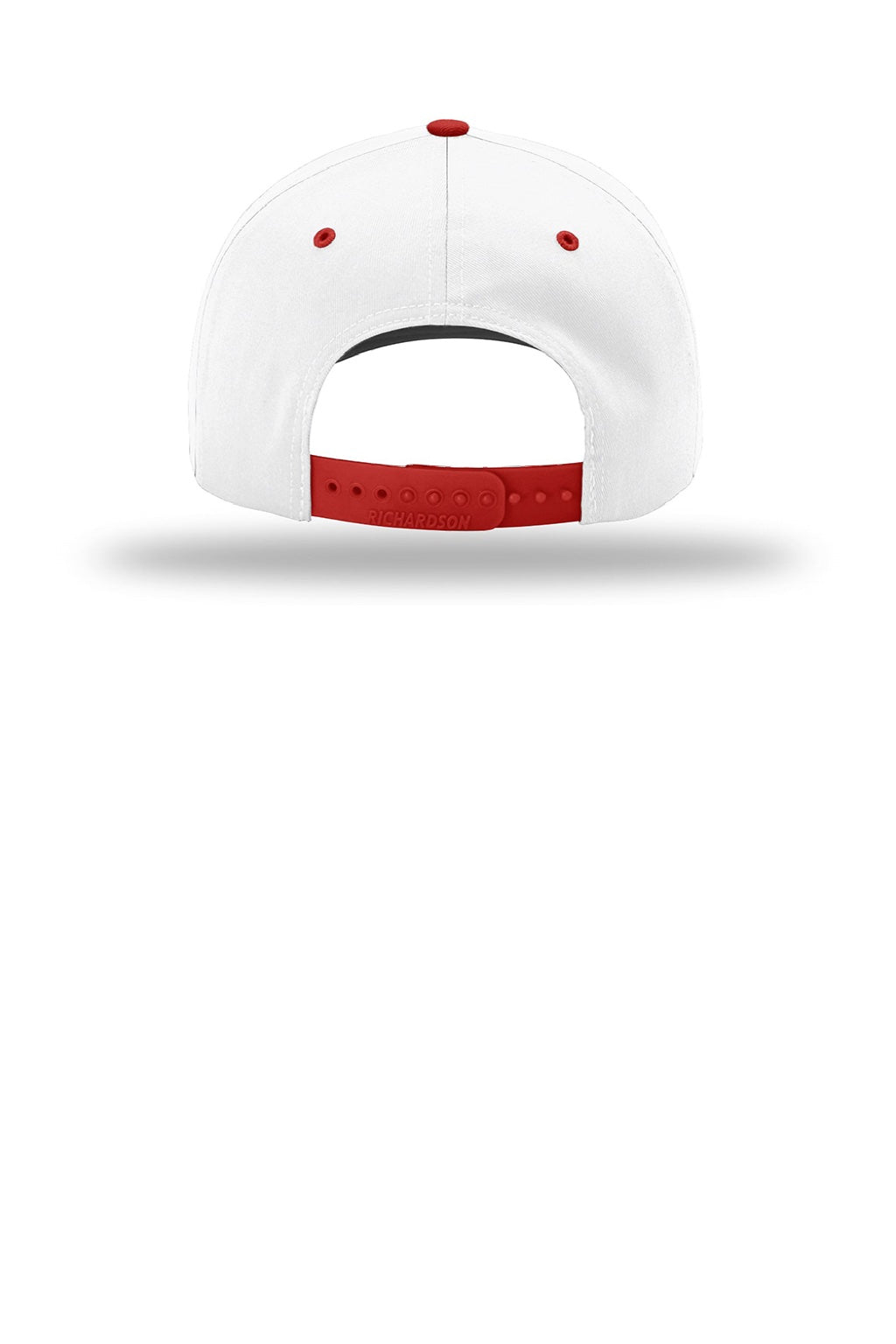 Richardson Hats 212 Mens Pro Twill Snapback Hat White/White/Red Flat Back