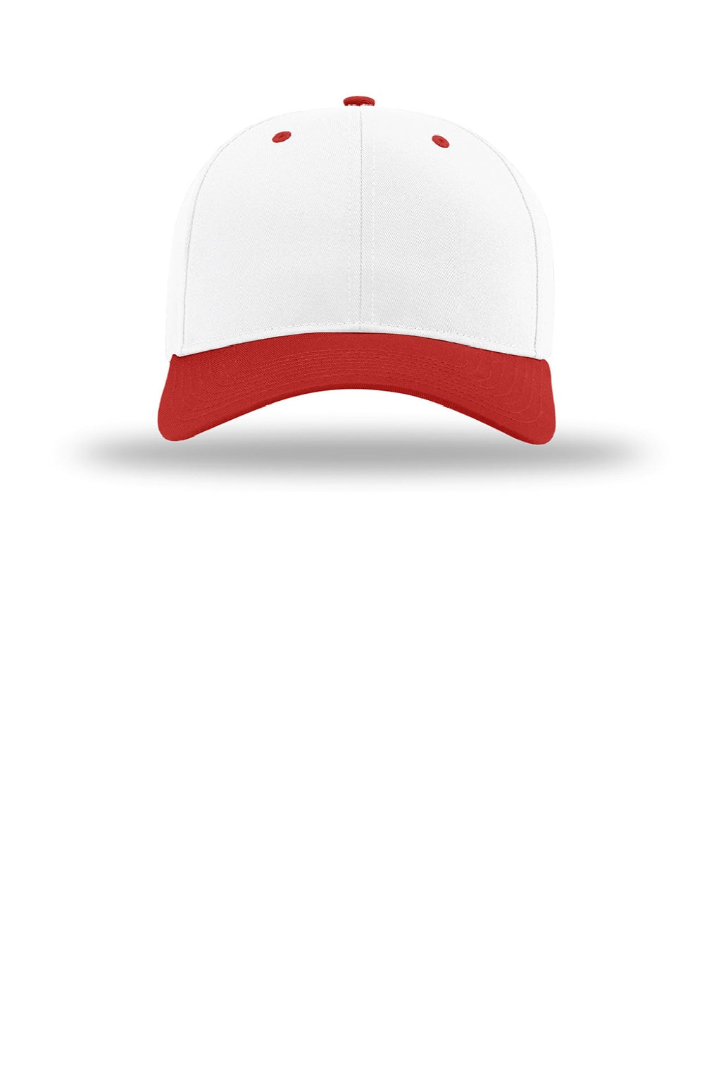 Richardson Hats 212 Mens Pro Twill Snapback Hat White/White/Red Flat Front