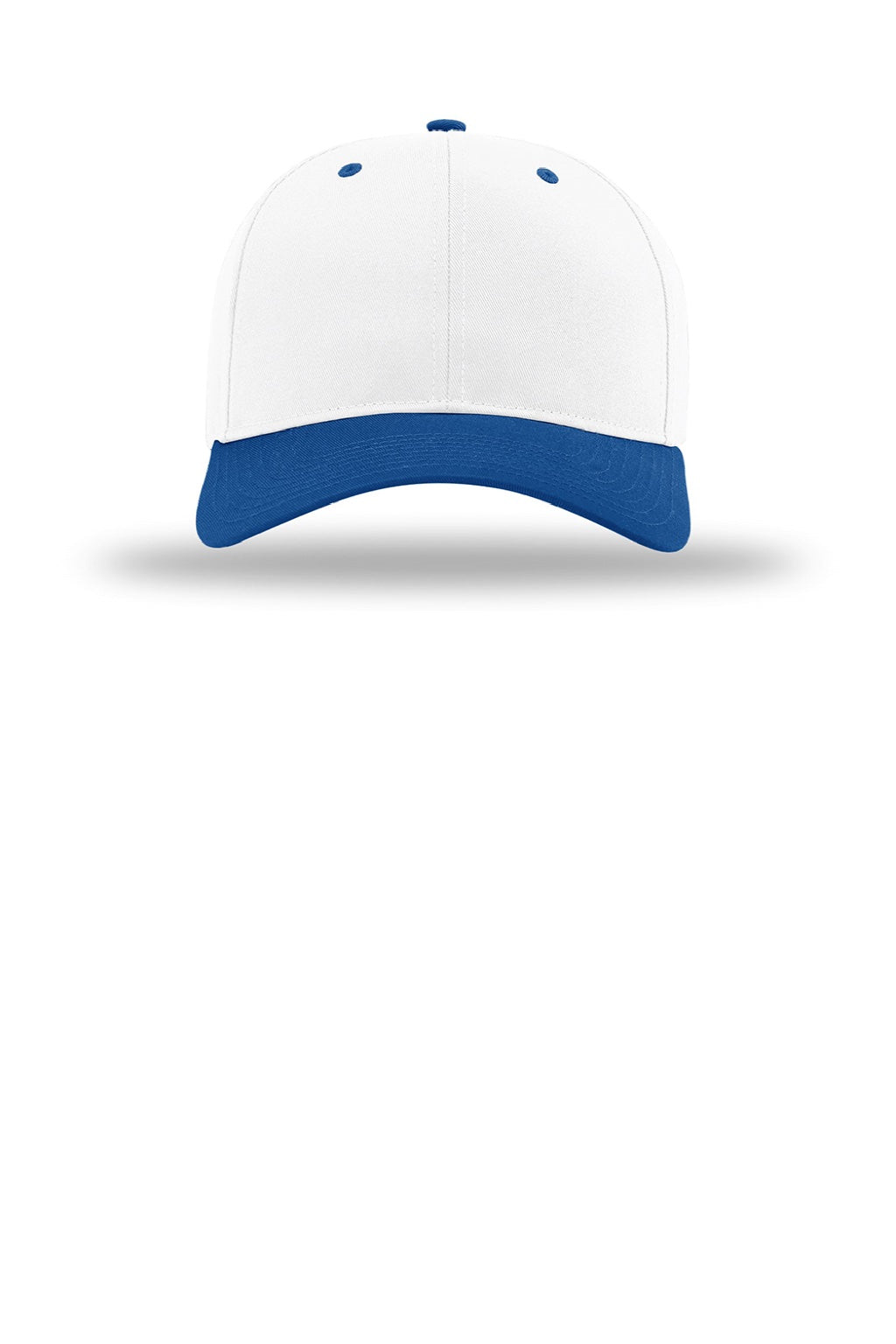 Richardson Hats 212 Mens Pro Twill Snapback Hat White/White/Royal Blue Flat Front