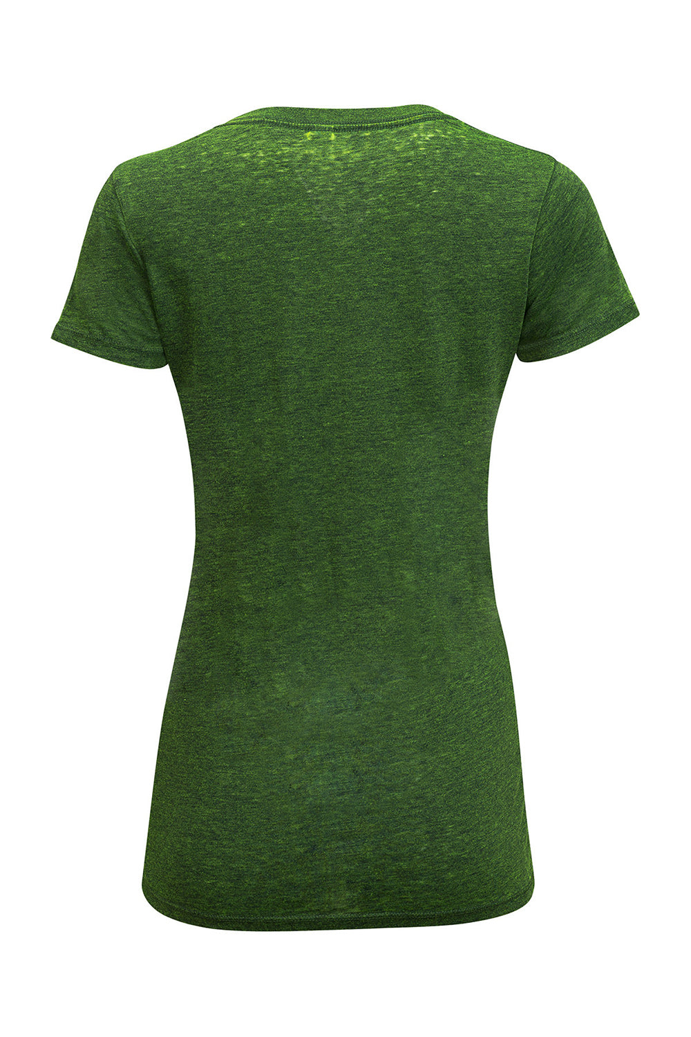 Threadfast Apparel 215B Womens Cross Dye Short Sleeve V-Neck T-Shirt Emerald Green Flat Back