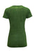 Threadfast Apparel 215B Womens Cross Dye Short Sleeve V-Neck T-Shirt Emerald Green Flat Back