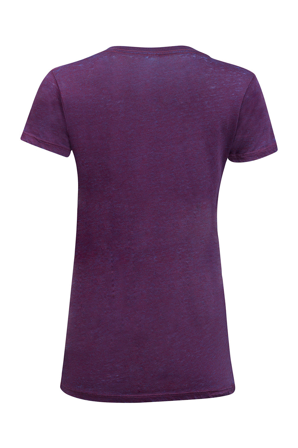Threadfast Apparel 215B Womens Cross Dye Short Sleeve V-Neck T-Shirt Berry Purple Flat Back