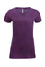 Threadfast Apparel 215B Womens Cross Dye Short Sleeve V-Neck T-Shirt Berry Purple Flat Front