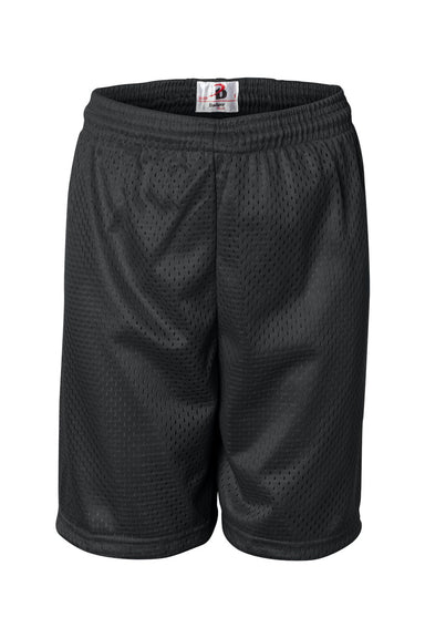 Badger 2207 Youth Pro Mesh Shorts Black Flat Front