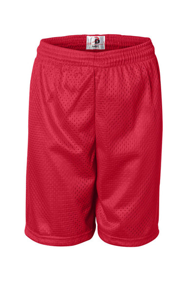 Badger 2207 Youth Pro Mesh Shorts Red Flat Front
