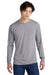Jerzees 21LS/21LSR Mens Dri-Power Moisture Wicking Long Sleeve Crewneck T-Shirt Heather Grey Model Front
