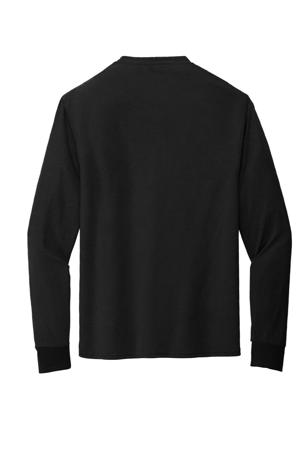 Jerzees 21LS/21LSR Mens Dri-Power Moisture Wicking Long Sleeve Crewneck T-Shirt Black Flat Back