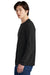 Jerzees 21LS/21LSR Mens Dri-Power Moisture Wicking Long Sleeve Crewneck T-Shirt Black Model Side