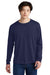 Jerzees 21LS/21LSR Mens Dri-Power Moisture Wicking Long Sleeve Crewneck T-Shirt Navy Blue Model Front