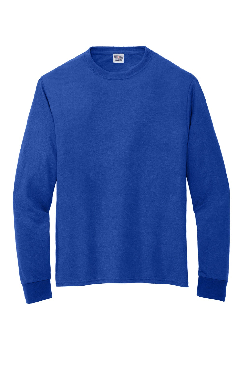 Jerzees 21LS/21LSR Mens Dri-Power Moisture Wicking Long Sleeve Crewneck T-Shirt Royal Blue Flat Front