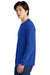 Jerzees 21LS/21LSR Mens Dri-Power Moisture Wicking Long Sleeve Crewneck T-Shirt Royal Blue Model Side