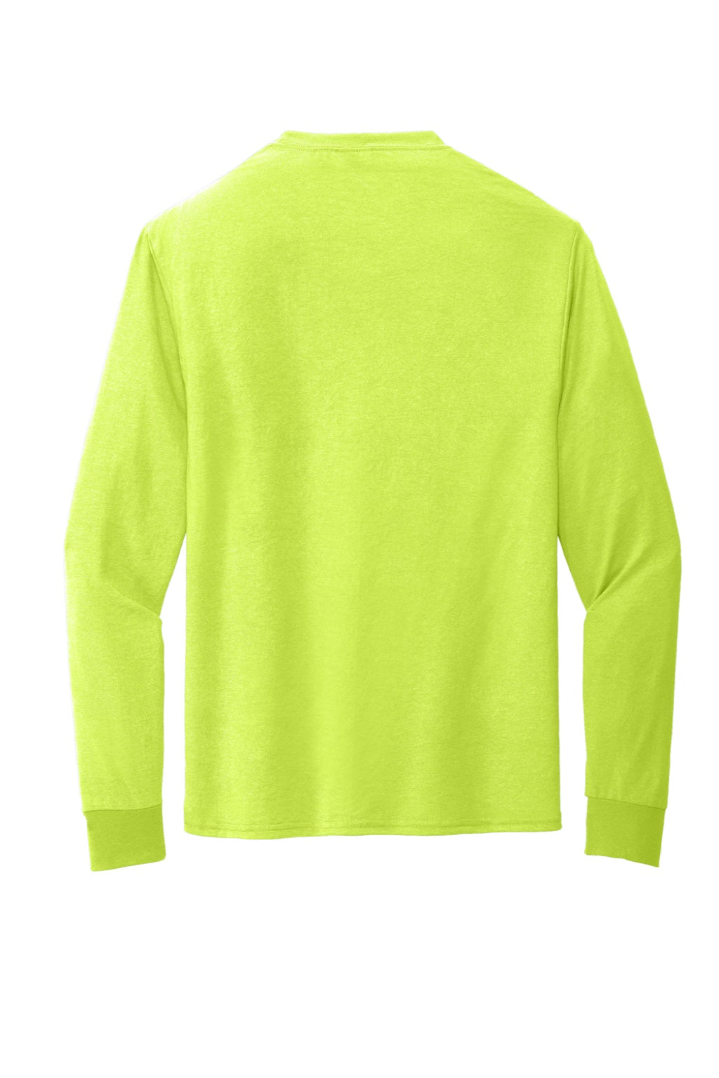 Jerzees 21LS/21LSR Mens Dri-Power Moisture Wicking Long Sleeve Crewneck T-Shirt Safety Green Flat Back