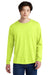 Jerzees 21LS/21LSR Mens Dri-Power Moisture Wicking Long Sleeve Crewneck T-Shirt Safety Green Model Front