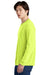 Jerzees 21LS/21LSR Mens Dri-Power Moisture Wicking Long Sleeve Crewneck T-Shirt Safety Green Model Side