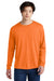 Jerzees 21LS/21LSR Mens Dri-Power Moisture Wicking Long Sleeve Crewneck T-Shirt Safety Orange Model Front