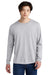 Jerzees 21LS/21LSR Mens Dri-Power Moisture Wicking Long Sleeve Crewneck T-Shirt Silver Grey Model Front