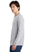 Jerzees 21LS/21LSR Mens Dri-Power Moisture Wicking Long Sleeve Crewneck T-Shirt Silver Grey Model Side