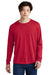 Jerzees 21LS/21LSR Mens Dri-Power Moisture Wicking Long Sleeve Crewneck T-Shirt True Red Model Front