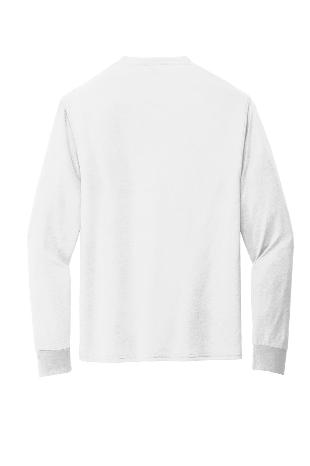 Jerzees 21LS/21LSR Mens Dri-Power Moisture Wicking Long Sleeve Crewneck T-Shirt White Flat Back