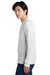 Jerzees 21LS/21LSR Mens Dri-Power Moisture Wicking Long Sleeve Crewneck T-Shirt White Model Side