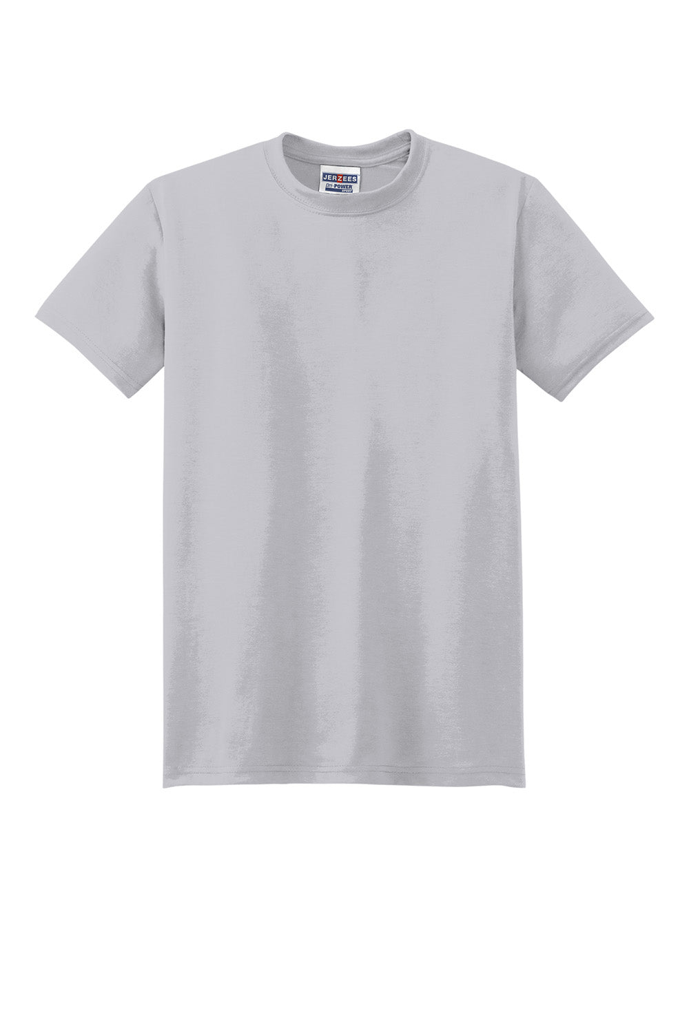 Jerzees 21M/21MR Mens Dri-Power Moisture Wicking Short Sleeve Crewneck T-Shirt Silver Grey Flat Front