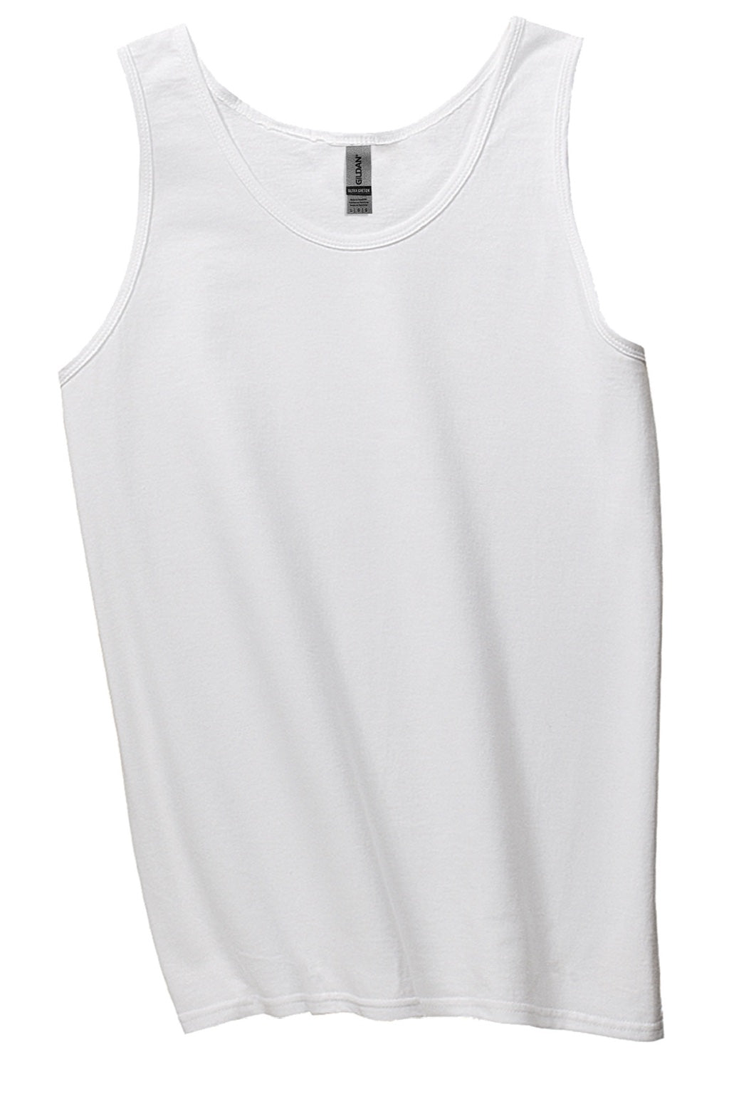 Gildan 2200 Mens Ultra Tank Top White Flat Front