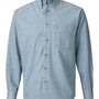 Sierra Pacific Mens Denim Long Sleeve Button Down Shirt w/ Pocket - Light Blue - NEW