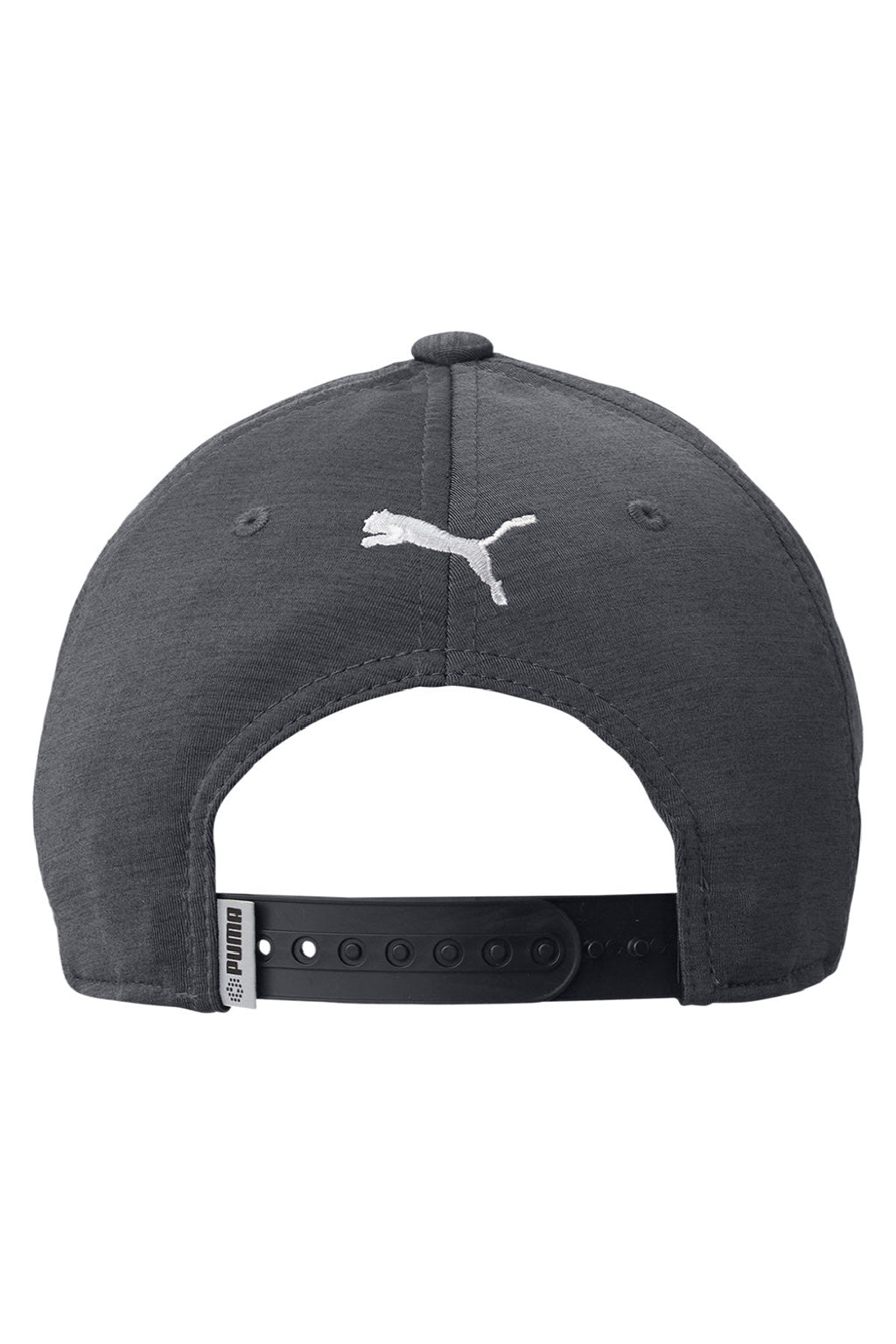 Puma Hats 22537 Mens Moisture Wicking P Snapback Hat Quiet Shade Grey Flat Back