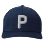 Puma Hats Mens Moisture Wicking P Snapback Hat - Navy Blue