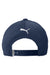 Puma Hats 22537 Mens Moisture Wicking P Snapback Hat Navy Blue Flat Back