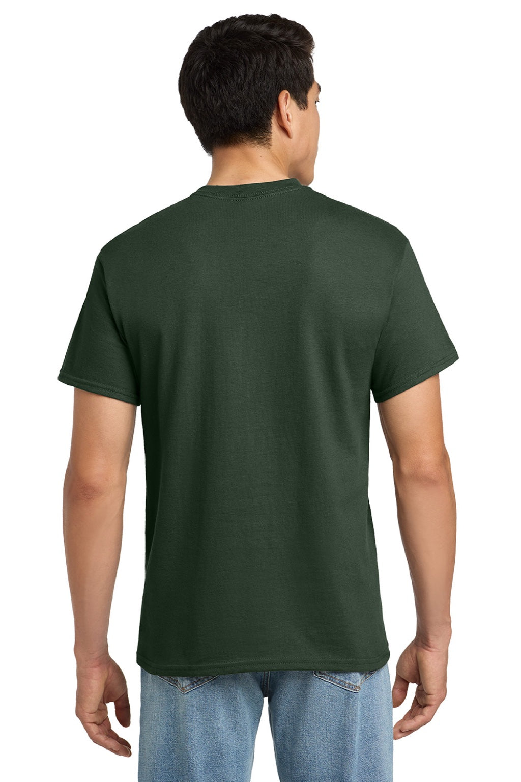 Gildan 2300 Mens Ultra Short Sleeve Crewneck T-Shirt w/ Pocket Forest Green Model Back