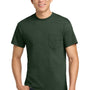 Gildan Mens Ultra Short Sleeve Crewneck T-Shirt w/ Pocket - Forest Green - NEW
