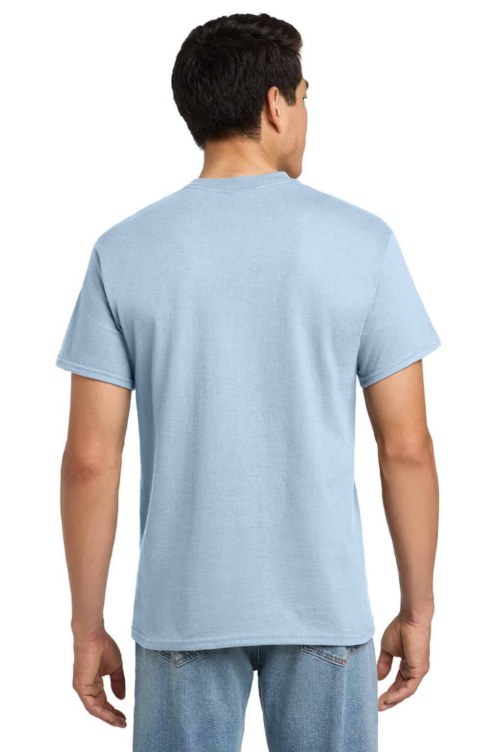 Gildan 2300 Mens Ultra Short Sleeve Crewneck T-Shirt w/ Pocket Light Blue Model Back