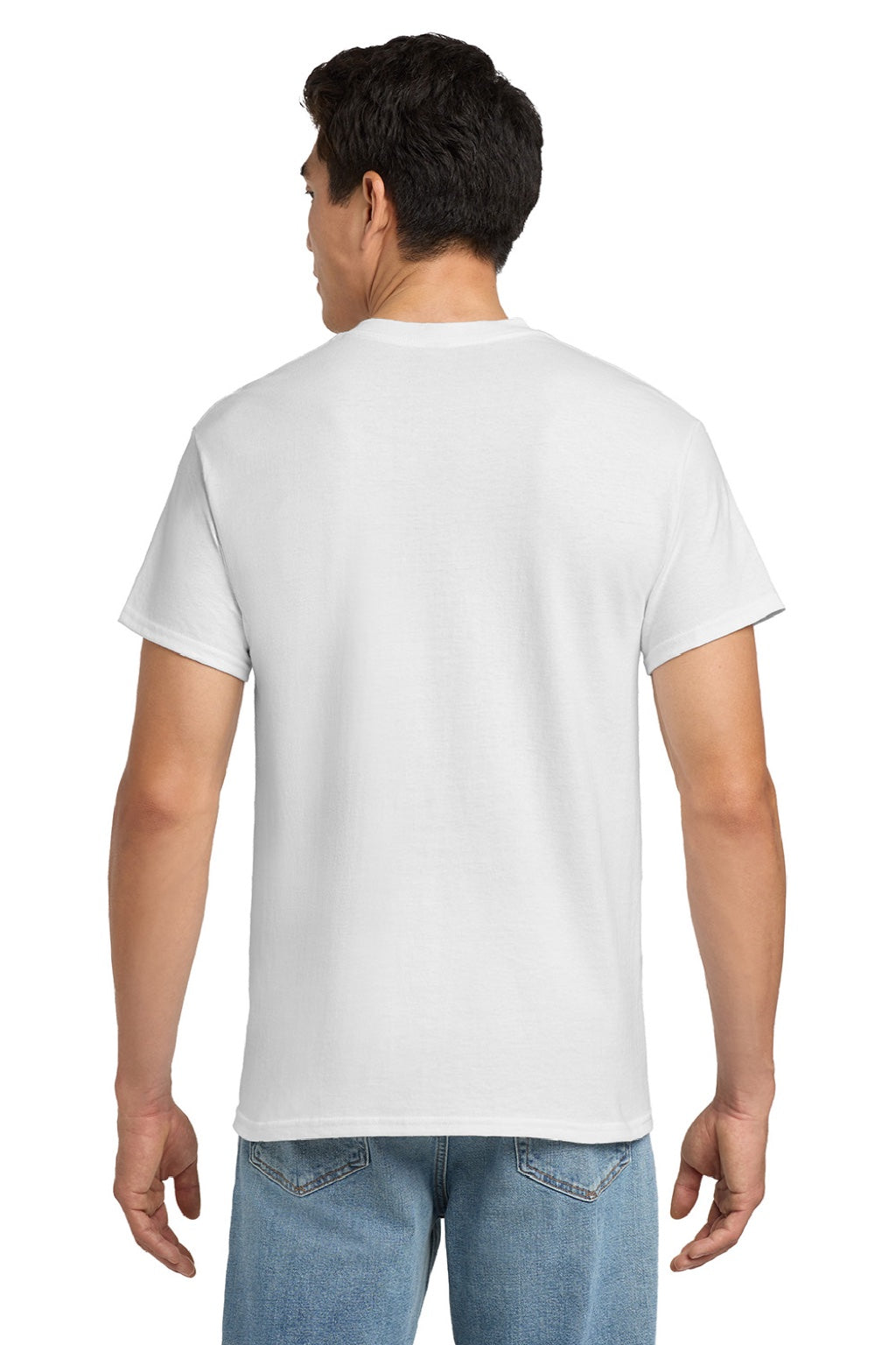 Gildan 2300 Mens Ultra Short Sleeve Crewneck T-Shirt w/ Pocket White Model Back