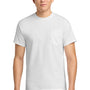 Gildan Mens Ultra Short Sleeve Crewneck T-Shirt w/ Pocket - White