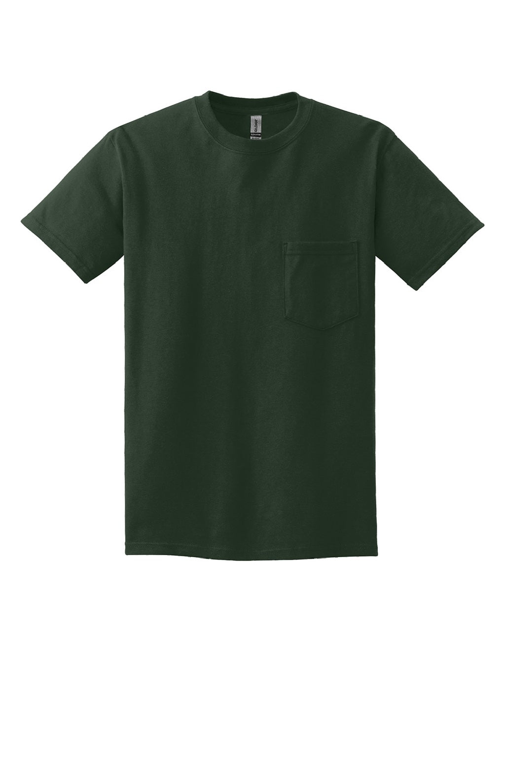 Gildan 2300 Mens Ultra Short Sleeve Crewneck T-Shirt w/ Pocket Forest Green Flat Front