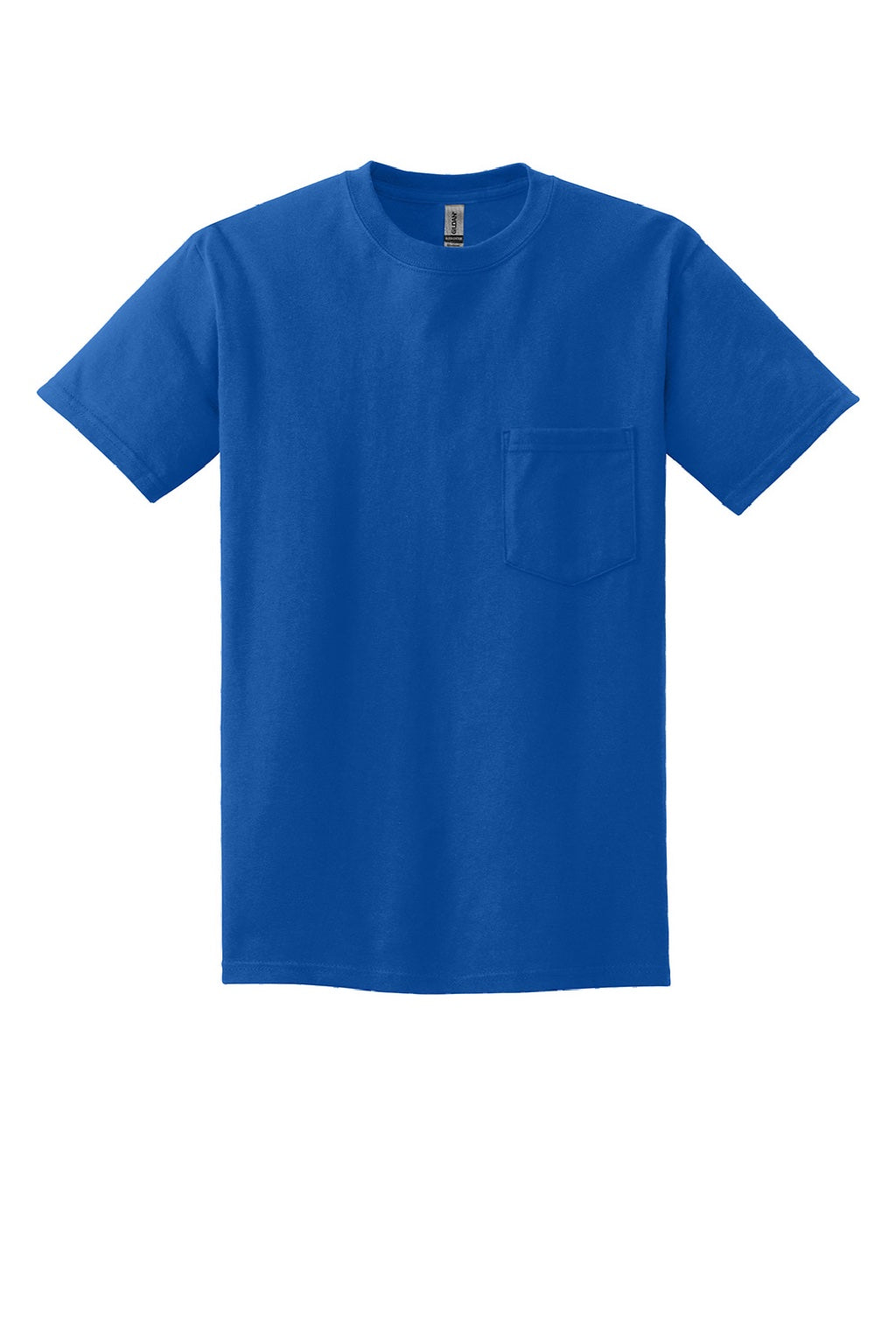 Gildan 2300 Mens Ultra Short Sleeve Crewneck T-Shirt w/ Pocket Royal Blue Flat Front