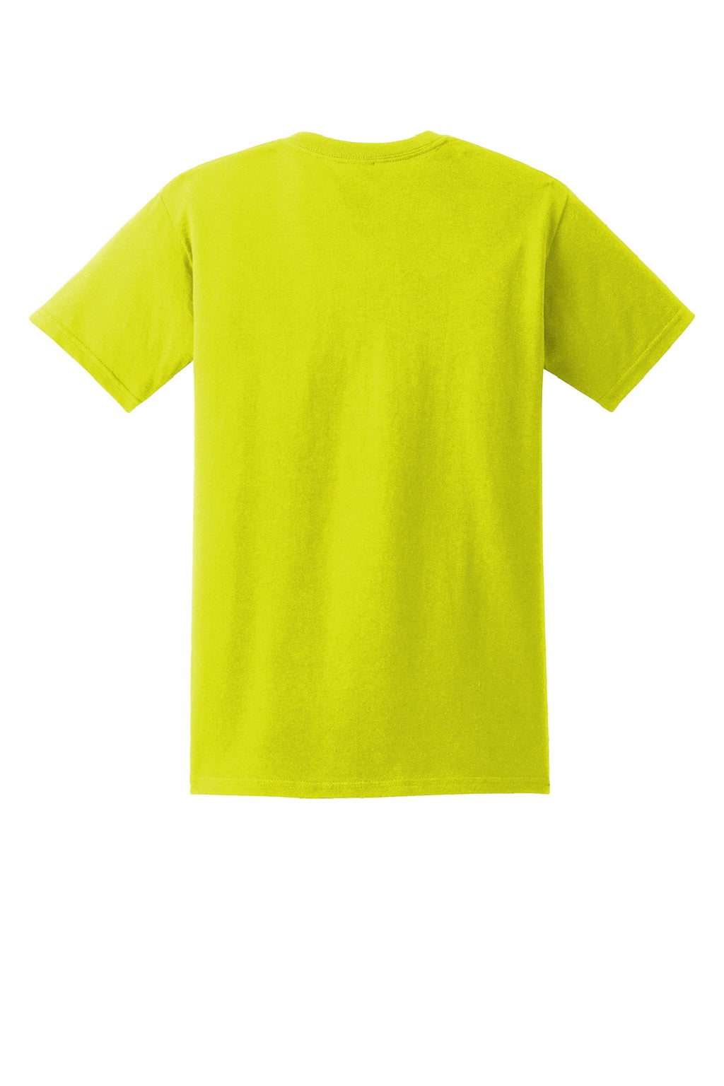 Gildan 2300 Mens Ultra Short Sleeve Crewneck T-Shirt w/ Pocket Safety Green Flat Back