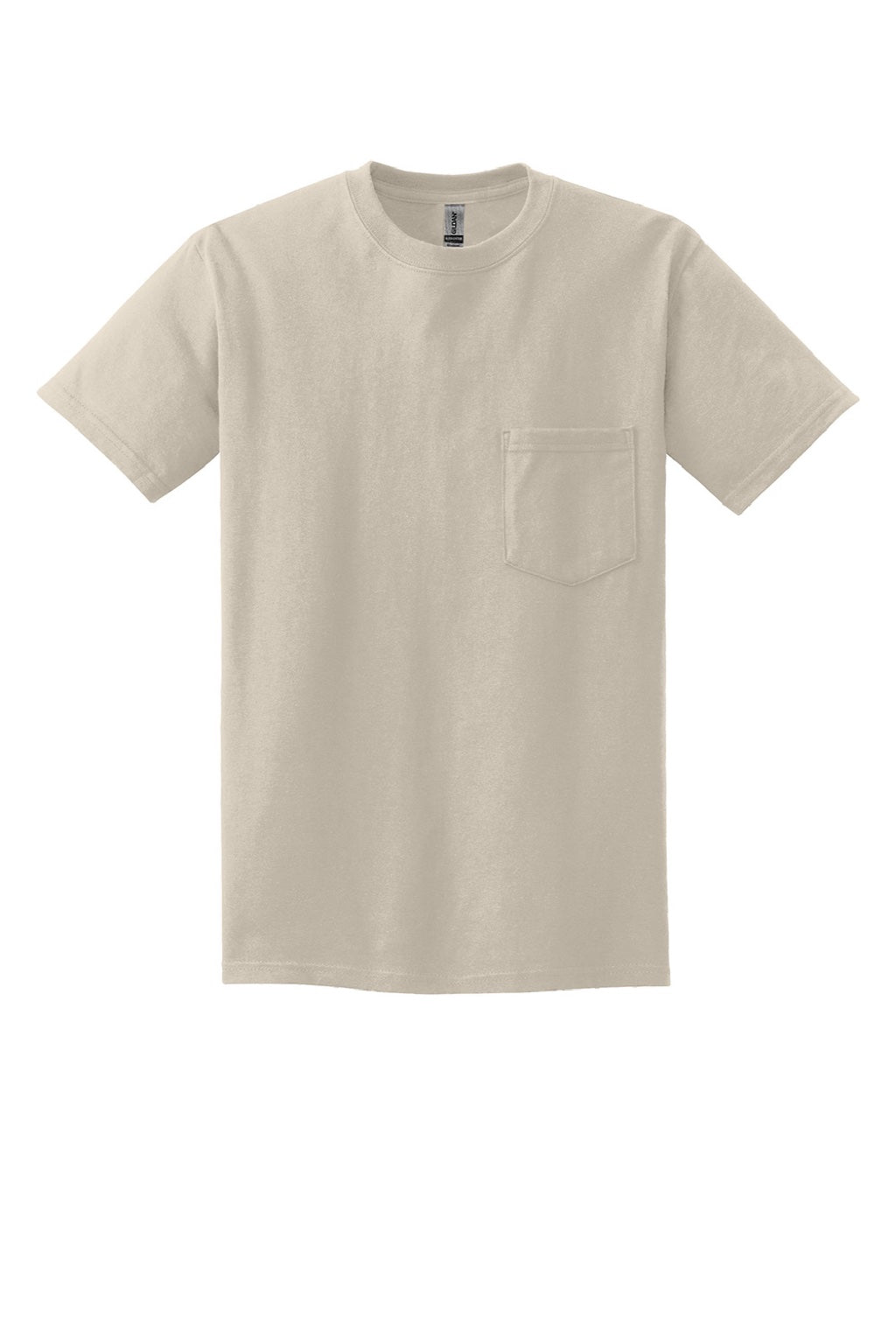 Gildan 2300 Mens Ultra Short Sleeve Crewneck T-Shirt w/ Pocket Sand Flat Front