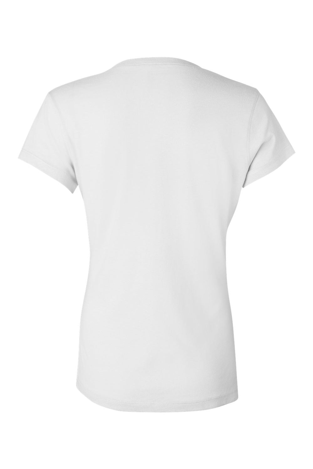 Bella + Canvas B6005/6005 Womens Jersey Short Sleeve V-Neck T-Shirt White Flat Back