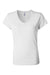 Bella + Canvas B6005/6005 Womens Jersey Short Sleeve V-Neck T-Shirt White Flat Front