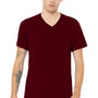 Bella + Canvas Mens CVC Short Sleeve V-Neck T-Shirt - Heather Cardinal Red