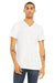 Bella + Canvas BC3655/3655C Mens Textured Jersey Short Sleeve V-Neck T-Shirt White Slub Model Front