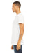 Bella + Canvas BC3655/3655C Mens Textured Jersey Short Sleeve V-Neck T-Shirt White Slub Model Side