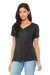Bella + Canvas BC6415/6415 Womens Short Sleeve V-Neck T-Shirt Charcoal Black Model Front